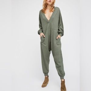 FREE PEOPLE Intimately Just Because sage green jumpsuit XL